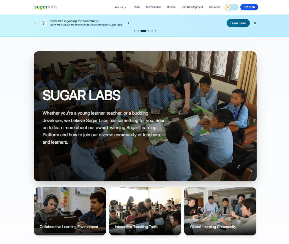 Sugar Labs Website preview